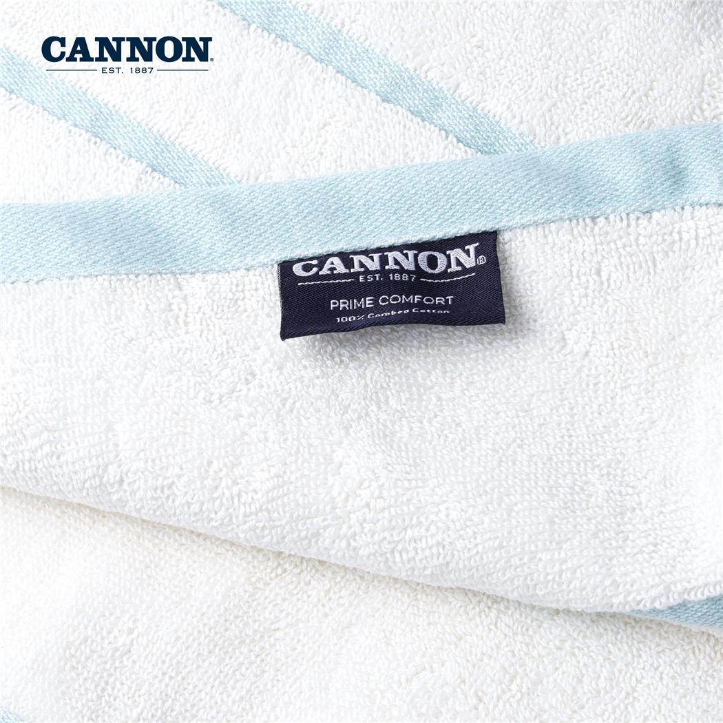 CANNON PRIME COMFORT QUEEN BATH TOWEL BORDER PASTEL BLUE