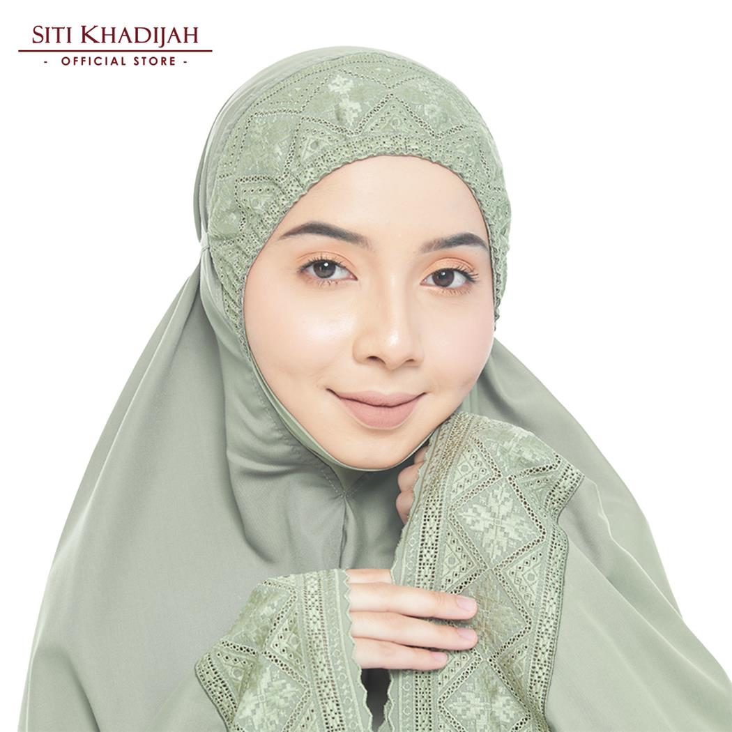 Siti Khadijah Telekung Signature Ayla in Ash Green ( M) - Temptations ...