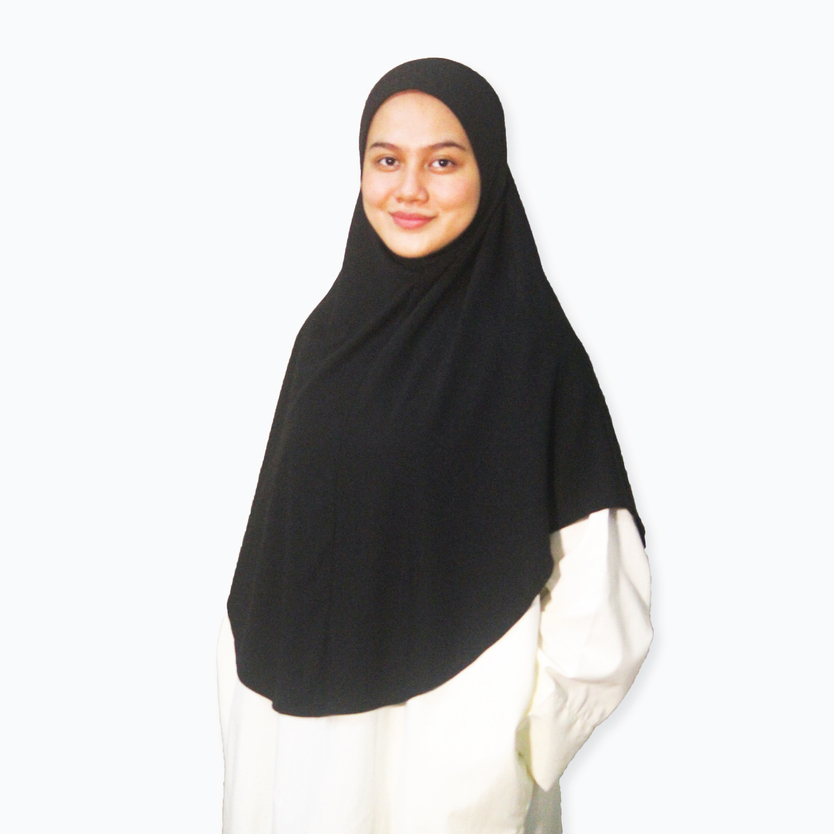 Zaahara 3 layers Khimar in Black - Temptations - Malaysia Airlines