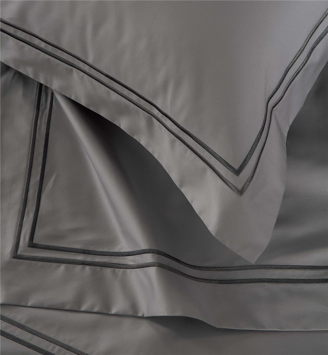 CANNON LE GRAND IZEL GRAY FLANNEL QUILT COVER SET KING